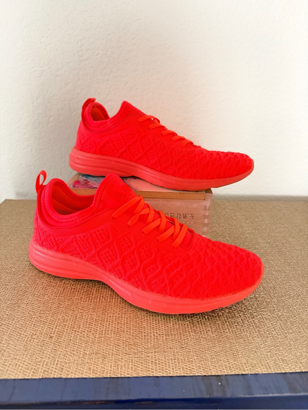APL Techloom Phantom Women’s Lightweight Knit Running Sneakers - Bright Red